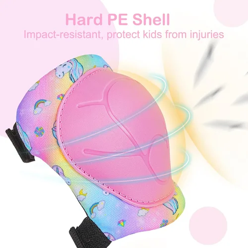 Miniatura 4 de FIODAY Rodilleras para Niños Conjunto de Equipo Protector Ajustable Rodilleras y Coderas para Niños con Protector de Muñeca para Niñas Patines