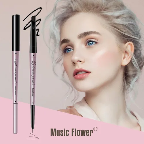 Miniatura 8 de Music Flower Lápiz de cejas de doble extremo, bolígrafo impermeable para cejas a prueba de manchas, maquillaje de ojos de larga duración, paquete