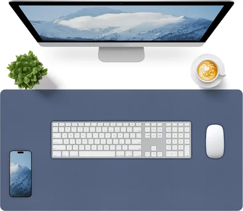 Miniatura 51 de Bloss Almohadilla de escritorio de cuero y reposamuñecas para teclado, alfombrilla grande para mouse + almohadilla para teclado + soporte de muñeca
