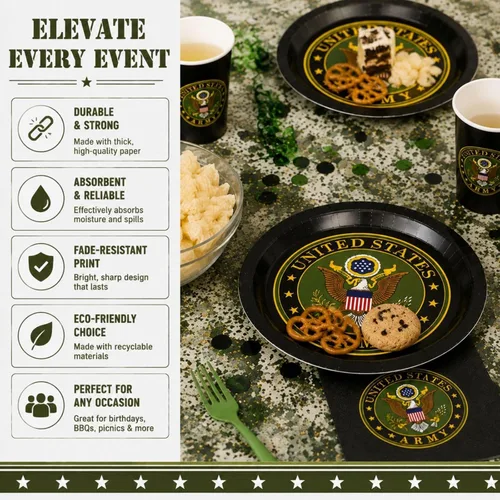 Miniatura 4 de Servilletas de almuerzo del ejército de los Estados Unidos (32 piezas) 32 servilletas Lg. del ejército de Estados Unidos impresas en el sello