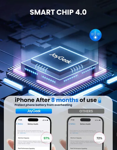 Miniatura 4 de Cargador inalámbrico para estación de carga Mag-Safe: JoyGeek 3 en 1, soporte de viaje magnético para iPhone 15, 14, 13, 12 Pro Max Plus, Apple