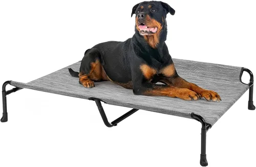Miniatura 12 de Veehoo Cama Elevada para Perros, Catres Elevados para Perros Grandes, Cama Impermeable para Perros de Exterior, Hamaca Refrescante para Mascotas
