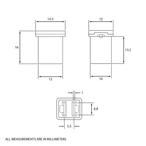 Miniatura 3 de Fusible de perfil bajo (Mini) de 30 amperios J-Case de 0.630 in para camionetas, automóviles y SUV (30A, paquete de 10)