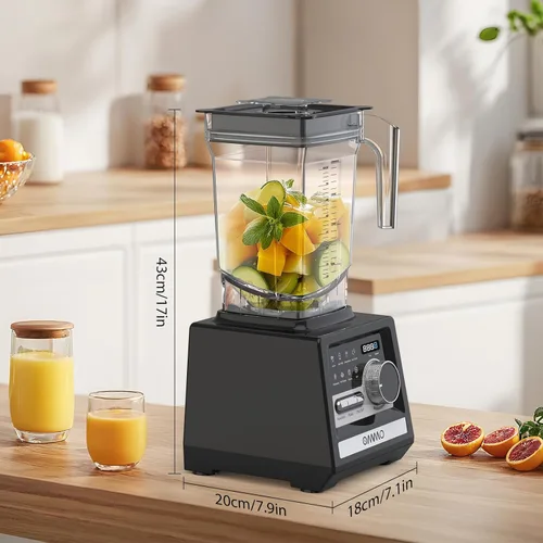 Miniatura 8 de OMMO Licuadora Peak1800W para batidos, licuadoras de batidos sin BPA de 68 onzas para cocina con control de 9 velocidades y temporizador integrado