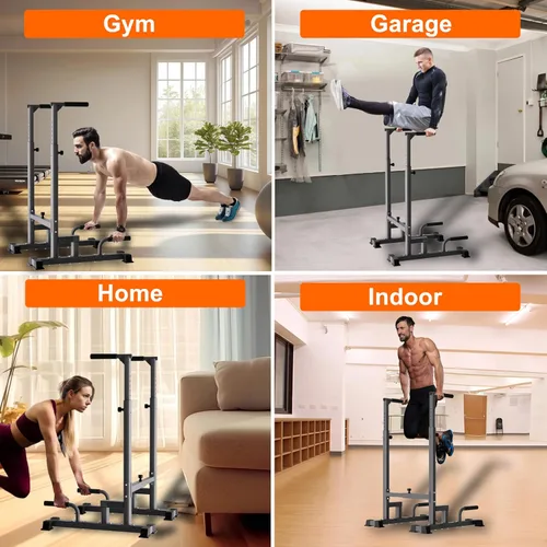 Miniatura 7 de Dip Bar Attachment for 2"x2" Squat Rack, Heavy Duty Power Rack Attachment with 5/8" or 1" Hole
