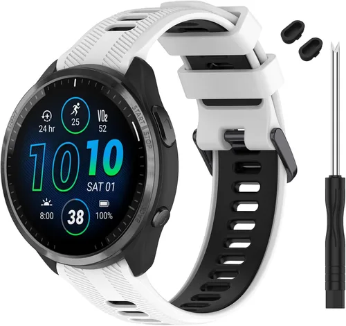 Miniatura 15 de Correa compatible con reloj Garmin Forerunner 965 – Correa de repuesto de silicona suave para reloj inteligente 965 para mujeres y hombres