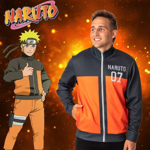 Miniatura 5 de Bioworld Naruto Shippuden - Chaqueta de disfraz para hombre Uzumaki Symbol Team 07