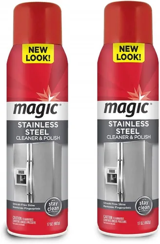 Miniatura 10 de Magic - Aerosol limpiador de acero inoxidable – 17 onzas (paquete de 6) – Elimina huellas dactilares residuos de agua y grasa de electrodomésticos