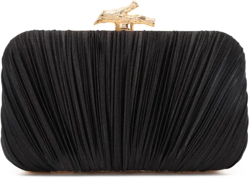 Freie Liebe Bolso de mano para mujer, bolso de noche plisado con cadena para fiesta de boda | with Chain