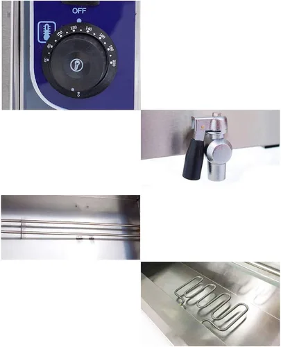 Miniatura 4 de TECTHTONGDA Calentador de sopa de alimentos Estufa Bain Marie Comercial Canteen Buffet Calentador de vapor 12x5.5x4 pulgadas Pan con escudo
