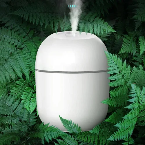 Mini humidificador, fuente de alimentación USB, adecuado para sala de estudio, dormitorio, habitación de bebé, oficina, automóvil, con LED de 7