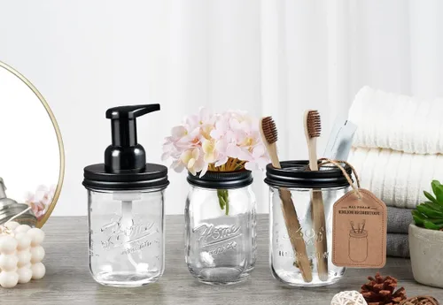 Miniatura 2 de SheeChung Accesorios de baño, soporte para cepillo de dientes, dispensador de jabón espumoso, decoración de baño, juego de accesorios de baño, Set