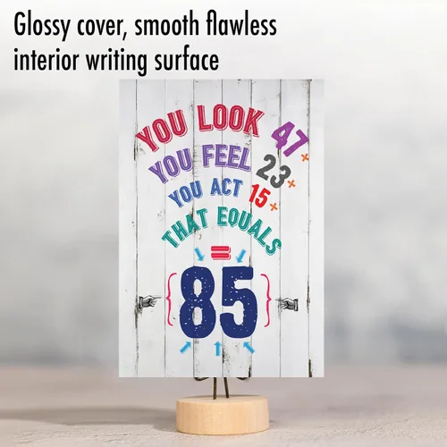 Miniatura 3 de NobleWorks - Tarjeta de feliz cumpleaños número 85 divertida - Celebración de 85 años, tarjeta de humor de hito para abuelos, padres - Ecuación