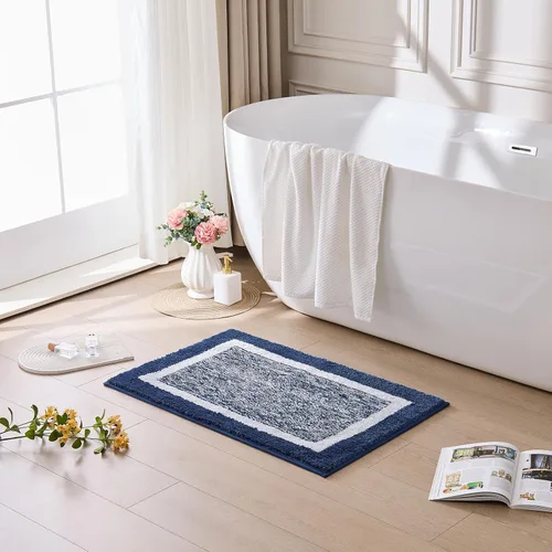 Miniatura 17 de CozeCube Tapetes de baño para baño antideslizantes, alfombras de baño de microfibra absorbente esponjosas lavables, alfombras de baño estéticas