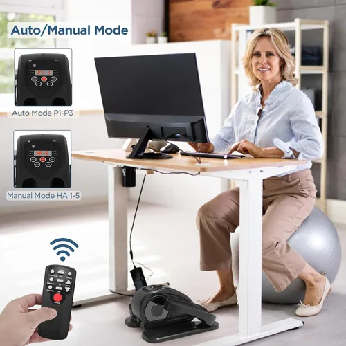 Miniatura 7 de Elíptica debajo del escritorio, ejercitador de pedal eléctrico sentado, silencioso, compacto, mini entrenador elíptico con monitor de pantalla