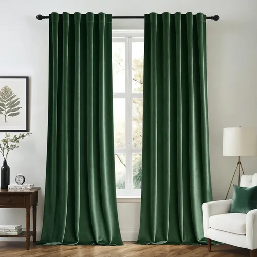 Miniatura 43 de MIULEE Cortinas de terciopelo de 84 pulgadas de largo, juego de 2 paneles para dormitorio, con pestaña trasera plisada, de lujo, aislamiento
