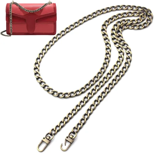 Miniatura 8 de Anvin Correa de cadena plana de 47 pulgadas, cadenas de hierro para bolso de mano, correas de repuesto para bolso de hombro, cadena cruzada