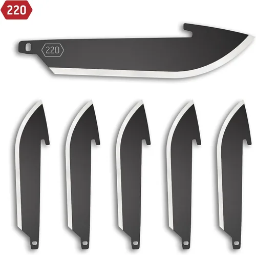 Miniatura 2 de Outdoor Edge RazorSafe - Cuchillos de hoja de afeitar de 2.2 pulgadas, color negro, paquete de 6 cuchillas de punto de caída EDC, compatibles