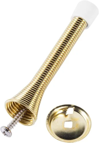 Miniatura 7 de KISEER Paquete de 12 topes de puerta de resorte de 3 1/4 pulgadas, flexibles y resistentes, con puntas de parachoques de goma a prueba de óxido Oro