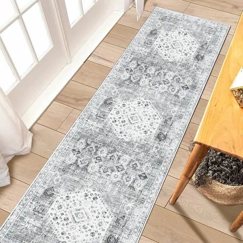 Miniatura 33 de RUUGME Alfombra Pasillera Lavable 2'6x12 - Alfombra de Pasillo con Respaldo Antideslizante Alfombras Resistentes a Manchas para Sala de Estar