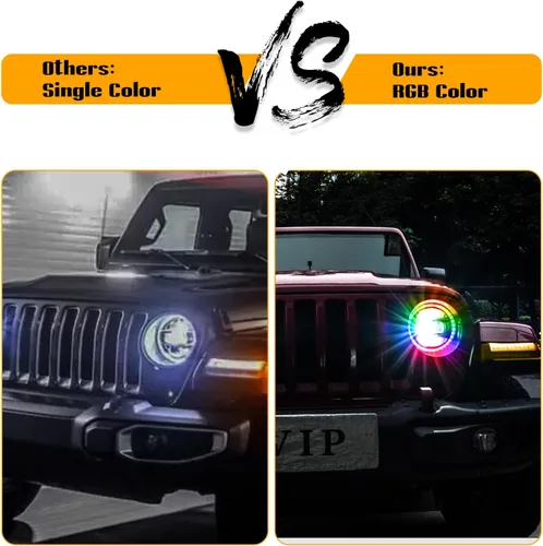 Miniatura 7 de YEEGO DIRECT Faros LED de 9 pulgadas para faros de Wrangler, faros RGB con halo para Wrangler JL JLU/Gladiator JT 2018-2025, aprobados por DOT