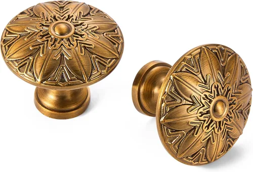 Miniatura 10 de Pomos redondos para cajones y tiradores – Paquete de 10 pomos de gabinete de 1.4 pulgadas (1.417 in), pomos de gabinete de níquel cepillado