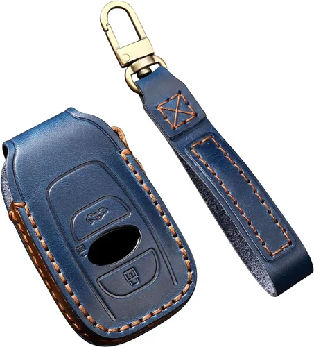 Miniatura 9 de ontto Funda de cuero para llavero remoto compatible con Subaru Forester CrossTrek Outback WRX Ascent BRZ Impreza Legacy - Soporte para llaves