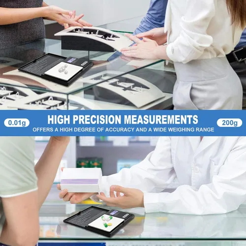 Miniatura 7 de UNIWEIGH Báscula digital de gramo, 7.05 oz 0.01g/01oz báscula de peso gramo y onza, mini báscula de bolsillo inteligente electrónica