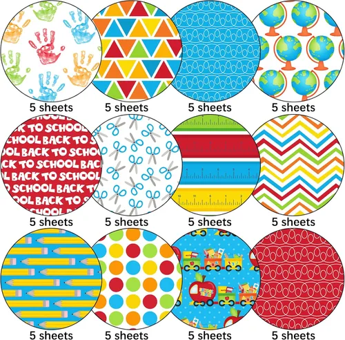 Miniatura 3 de Whaline 60 hojas de papel de doble cara para el primer día de escuela, álbum de recortes, papel especial para hacer tarjetas de fondo decorativo