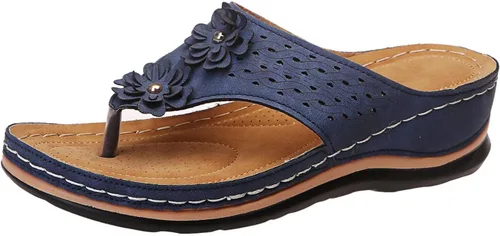 Miniatura 18 de Sandalias ortopédicas con soporte de arco, sandalias planas para exteriores, estilo bohemio, para caminar, cómodas, elegantes, informales