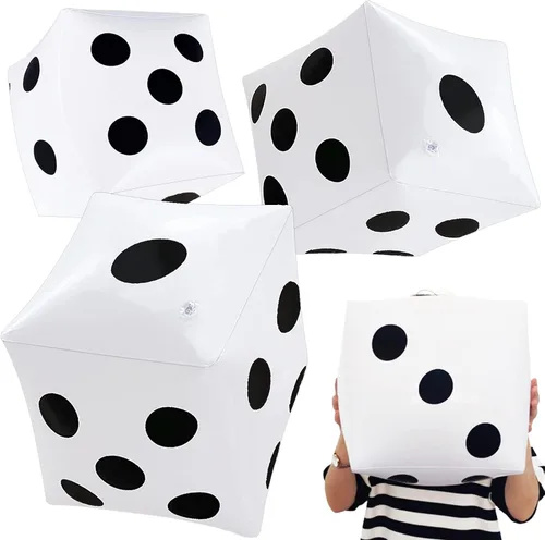 Paquete de 3 dados inflables gigantes de 13 pulgadas, divertidos dados inflables gigantes grandes para juegos de mesa en interiores y exteriores,