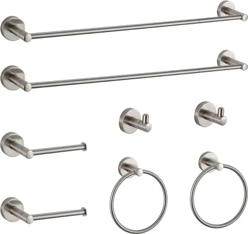 Miniatura 11 de BGL Juego de accesorios de baño de níquel cepillado, 4 piezas, toallero de baño de 24 pulgadas, juego de accesorios de baño ajustables