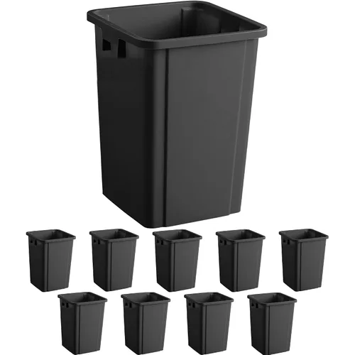 Miniatura 26 de Bote de basura cuadrado negro de 19 galones para restaurante, papelera comercial, papelera de plástico alto, papelera industrial, papelera cuadrada