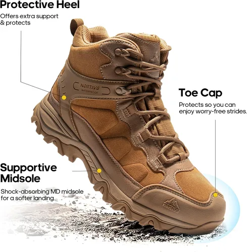 Miniatura 22 de NORTIV 8 - Botas de senderismo impermeables para hombre, zapatos de montañismo ligeros para exteriores