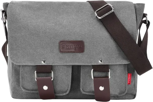 Miniatura 14 de Bolsa de mensajero para hombre, bolsa para laptop, unisex, bolsa de lona retro, 14-15.6 pulgadas, casual, bolsa de hombro individual para trabajo