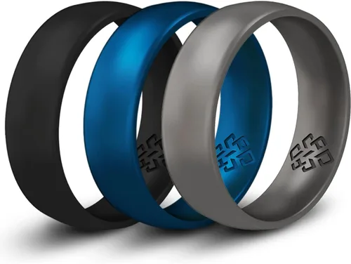 Knot Theory Anillos de boda de silicona transpirable para hombres y mujeres Anillos de boda de goma de goma para él y ella Regalo de aniversario