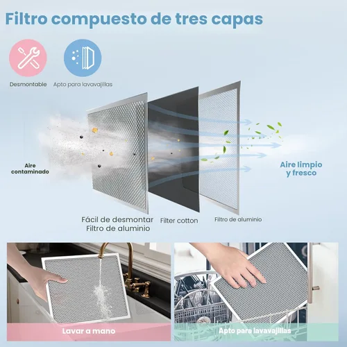 Miniatura 5 de Comfee CVU30W2AST Campana extractora de 30 pulgadas con conducto/sin conducto, campana de ventilación duradera de acero inoxidable para debajo