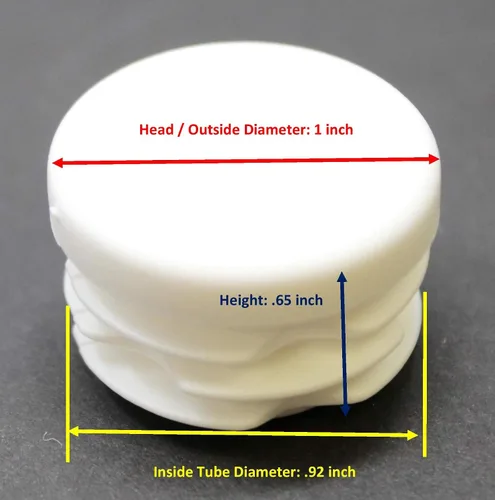 Miniatura 6 de Tapa de extremo de tubo redondo blanco de 1 pulgada, tapón de tubo de tubo de diámetro exterior de 1 pulgada, inserto de tapa de enchufe de plástico