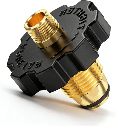 Miniatura 2 de Accesorios adaptadores de tanque de propano, adaptador de montaje de gas propano POL con rosca macho NPT de 1/4 de pulgada, POL a macho NPT de 1/4