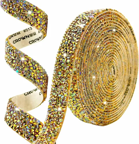 Miniatura 17 de Cinta autoadhesiva de resina negra con diamantes de imitación, 4 yardas, cinta de cristal brillante aplicable a bodas, cumpleaños, Navidad, fiestas