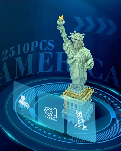 Miniatura 6 de dOvOb Estatua de la Libertad Micro Mini Bloques Conjunto de Construcción (2510PCS) - Modelo Arquitectónico Juguetes