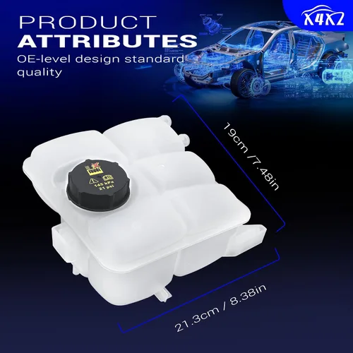 Miniatura 8 de X4XZ Tanque de expansión del radiador del depósito de refrigerante del motor delantero para Ford Focus 12-18 1.0L/2.0L/BATTERY EV, Escape 13-16