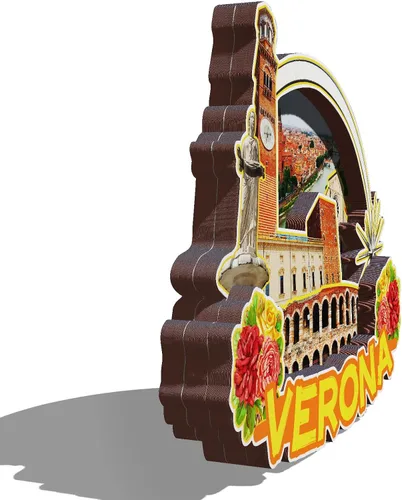 Miniatura 2 de Imán de madera de Verona de Italia 3D para nevera, recuerdos coleccionables, decoración hecha a mano, artesanías 2