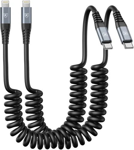 Miniatura 8 de Paquete de 2 cables de carga USB C a USB C en espiral para automóvil, cable de carga rápida USBC tipo C compatible con 17/1615/15 Plus/15 Pro/15 Pro