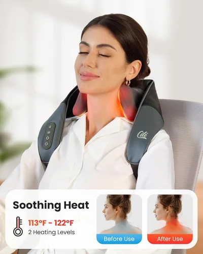 Miniatura 2 de Masajeador Inalámbrico CILI para Alivio del Dolor de Tejido Profundo, Masajeador Shiatsu de Cuello y Espalda para Alivio del Dolor, 3 Áreas