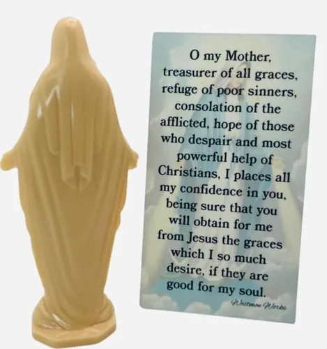 Miniatura 2 de Westmon Works Nuestra Señora de Gracia Mini Estatua de Plástico de 3 Pulgadas y Juego de Tarjetas de Oración Sagrada