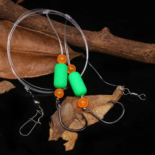 Miniatura 5 de Aparejos Pompano para Pesca de Surf en Agua Salada con Gancho de Doble Círculo y Espacio Amplio - Juego de 6 Accesorios de Pesca de Surf Paquete