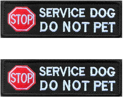 Miniatura 4 de Paquete de 2 letreros de Stop Sign Ignore ME I am Working Dog Patch con gancho y bucle bordado, emblema de servicio para perros de trabajo, chalecos