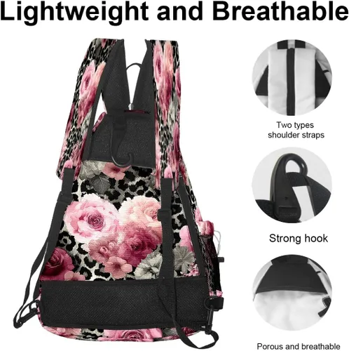 Miniatura 5 de Pickleball Backpack Rose Pink for Women Men - Multi-Pocket Sports Bag with Shoe Compartment Versatile Tennis Bag & Gifts for Pickleball Lovers