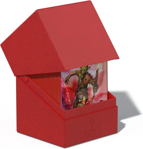 Miniatura 2 de Ultimate Guard RTE Boulder 100+, estuche para 100 tarjetas TCG de doble funda, color rojo, 97% renovable, fabricado en Alemania, almacenamiento